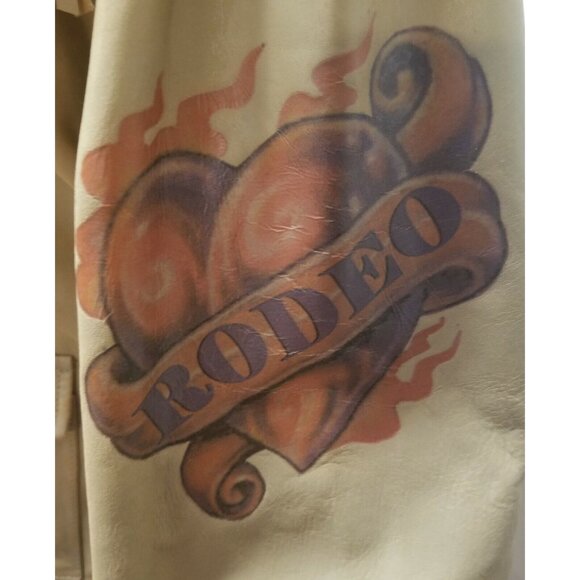 Vintage Scully Leather Jacket Fringe Rodeo Cowboy Love Ladies Size L Camel - Picture 8 of 12